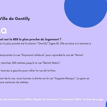 Appartement Cosy Au Calme, Proche De Paris Et Du Rer B Gentilly Kültér fotó